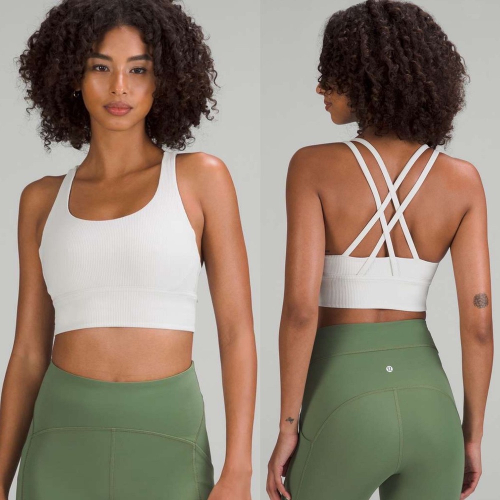 Lululemon Energy Longline Bra Ribbed Luxtremem Womens Size 4‎ Supportive W2BLIS